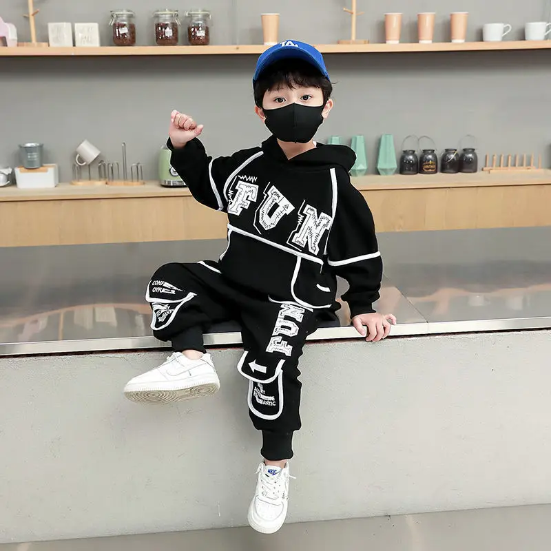 

2022 Autumn Teens Kids Boys Clothes Fashion Pullover +Trousers 2pcs Suit Children Clothing For Girls Sportswear Set 2-8Y