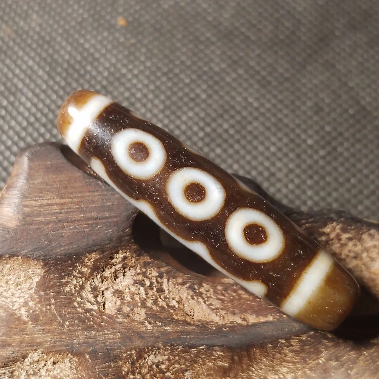

Tibet Totem Natural Agate Dzi Permeation Calcification Craft Weathered 5-Eye Tianzhu Necklace Pendant DIY Accessories