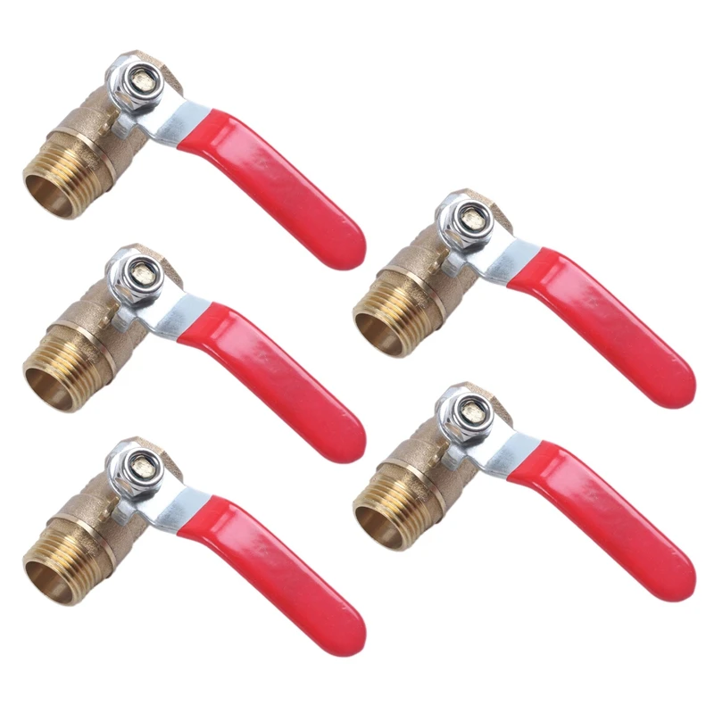 

5X Male To Female M/F Thread 1/2 Inch Full Port Brass Water Ball Valve