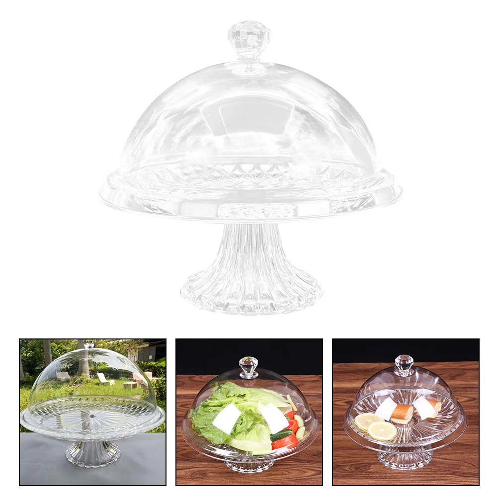 

Cake Stand Platter Display Dome Cover Cloche Tray Plate Dessertlidserver Glass Serving Acrylic Round Umbrella Punch Cheese Bowl