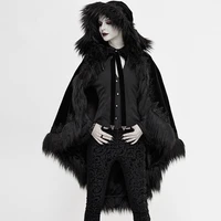gothic black winter warm ponchos and capes for women oversized women hooded coat trench coat open front