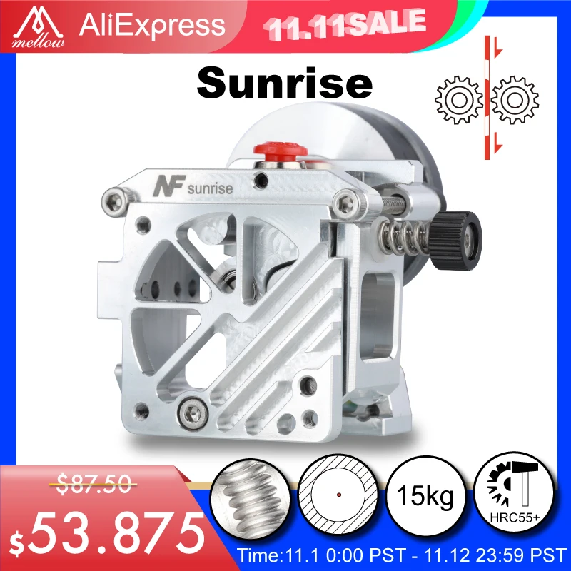 

Mellow легкий NF-sunrise V1.1 двухприводный экструдер для обновления Aquila Ender 3 V2 Voron Blv Prusa детали 3D-принтера