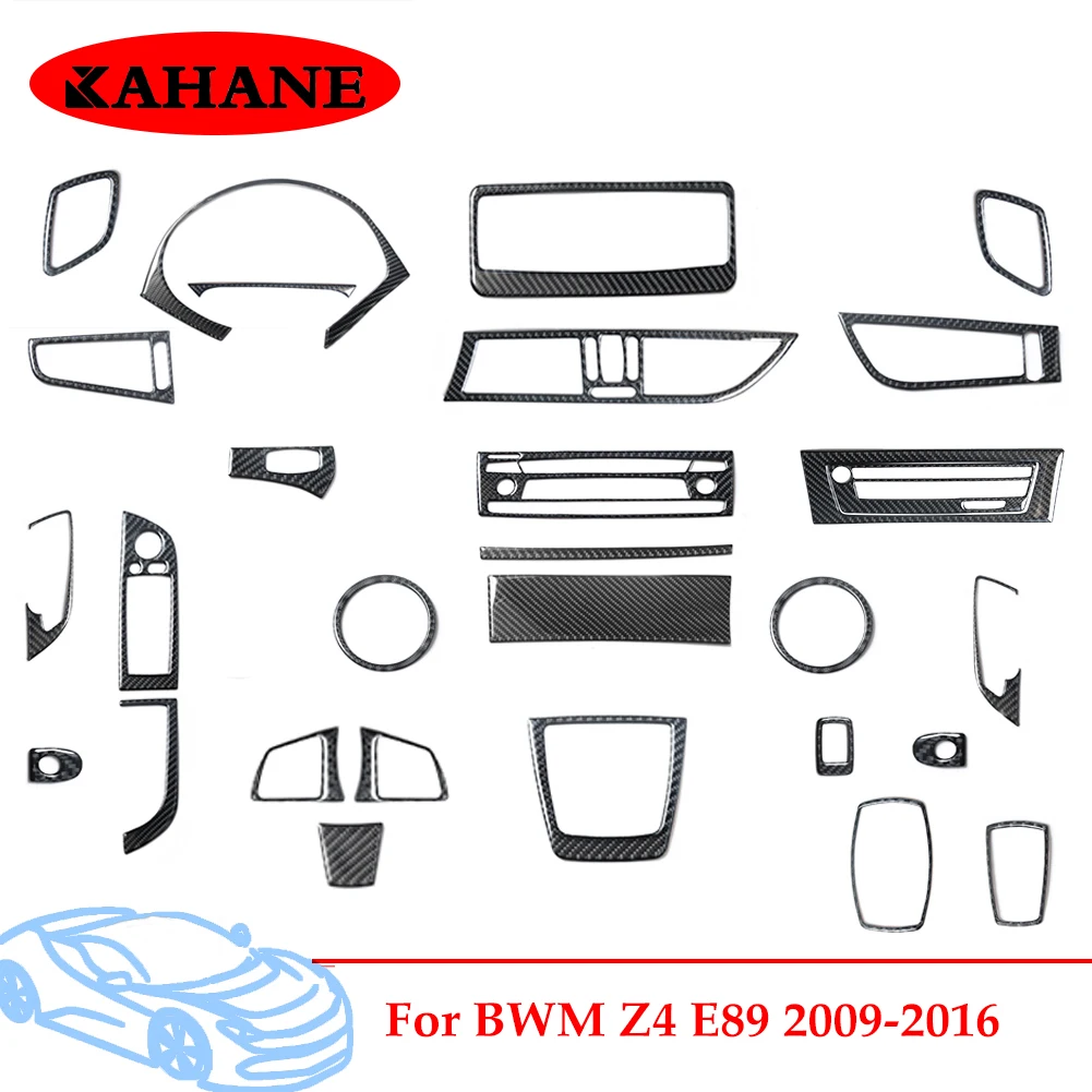 

For BMW Z4 E89 2009-2016 Black Car Accessories Interior Carbon Fiber Speedometer Steering Wheel Set Wait Stickers Decorative