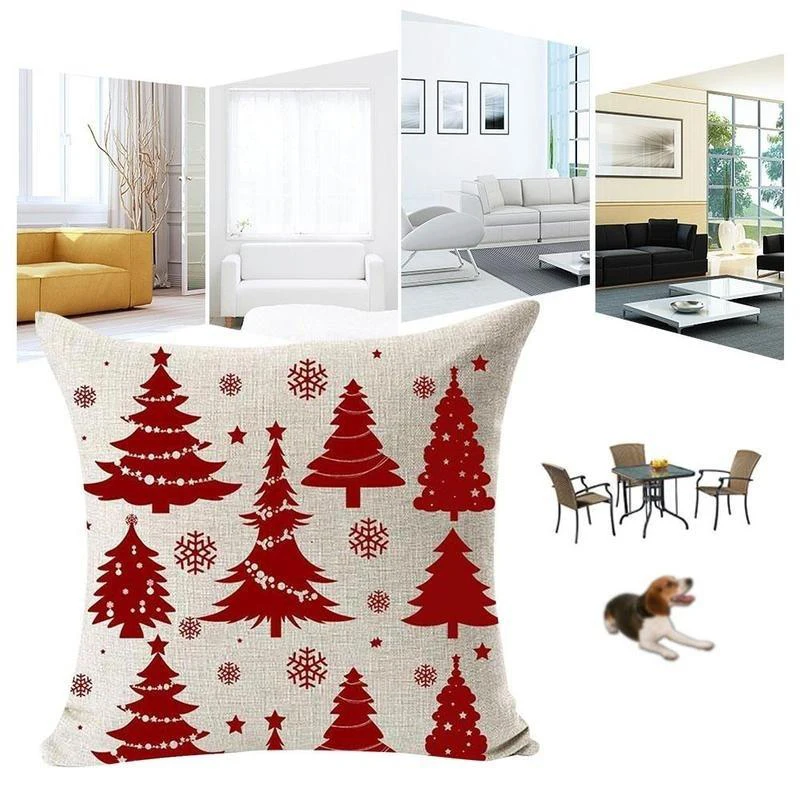 

Рождественская наволочка для подушки 45*45, наволочка для подушки, диванные подушки, Наволочки, хлопковые льняные наволочки, домашний декор д...