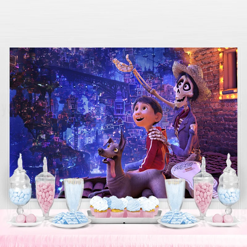 

Фон для студийной фотосъемки Disney Coco Праздник День Рождения Вечеринка Реквизит декоративный баннер
