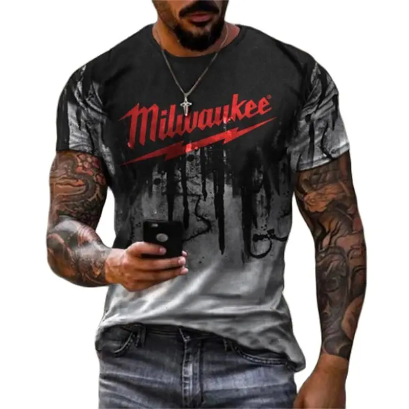 

STP - Men's Retro 3D Printed T-shirt, Fashionable and Personalized Casual Shirt, Summer Novelty, Polyester Fiber.