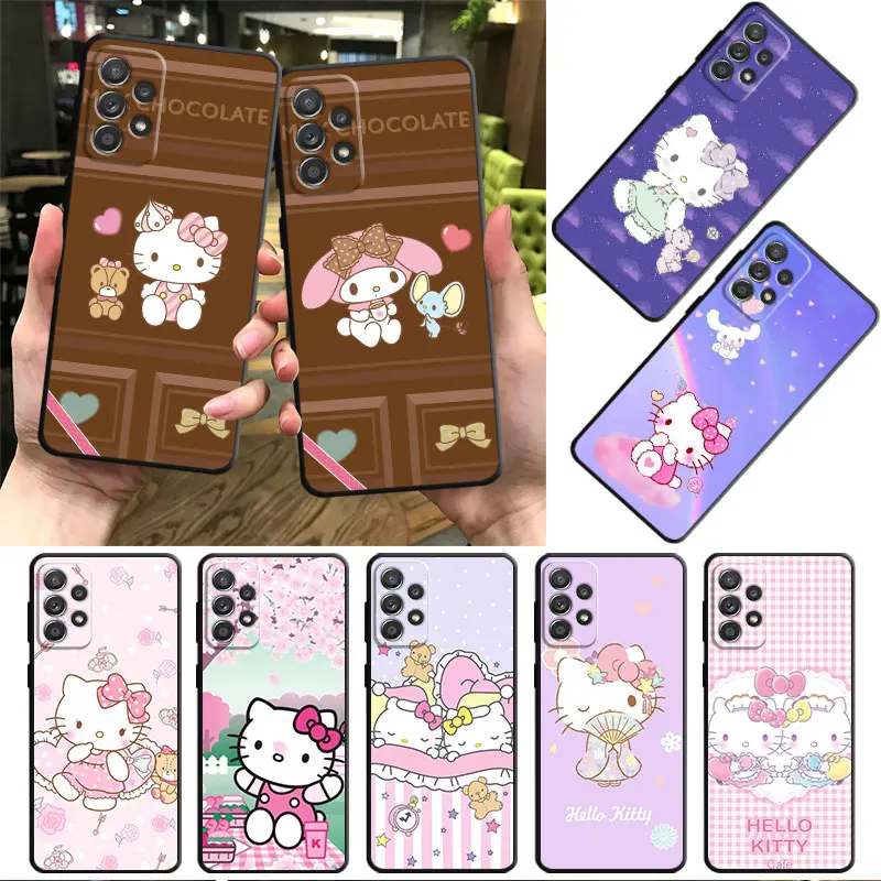 

Chocolates Hello Kitty And My Melody Case For Samsung Galaxy A73 A53 A71 A51 A41 A31 A33 A22 A12 A21s A13 A32 A52s A72 A52 A23