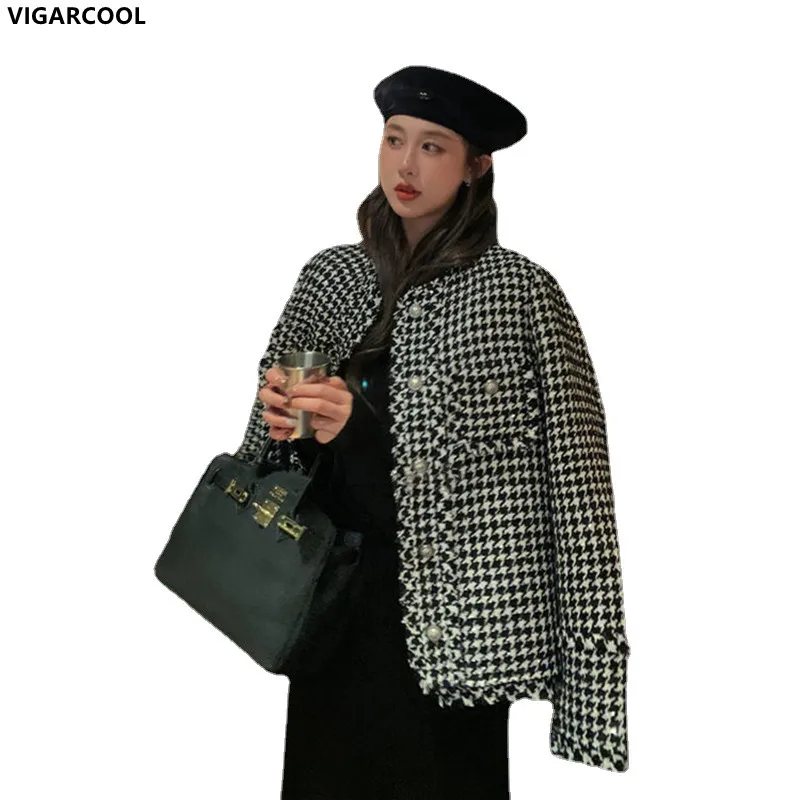 

Новинка осени 2022, роскошное Женское пальто маленького размера, Элегантная модная куртка знаменитости в стиле Хепберн