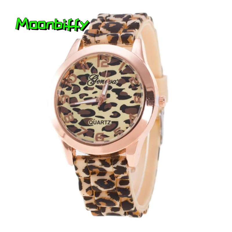 

2022 New Fashion Women Watches Leopard Print Silicone Jelly Analog Girl Wristwatch Geneva Dress Luxury Watch Reloj De Mujer