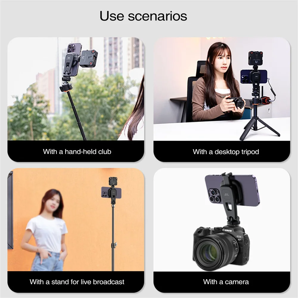New Vrig MG-03 Magnetic Camera Phone Holder Tripod Mount for Mag-Safe iPhone 14 13 12 Series Magnet Phone Holder with Cold Shoe