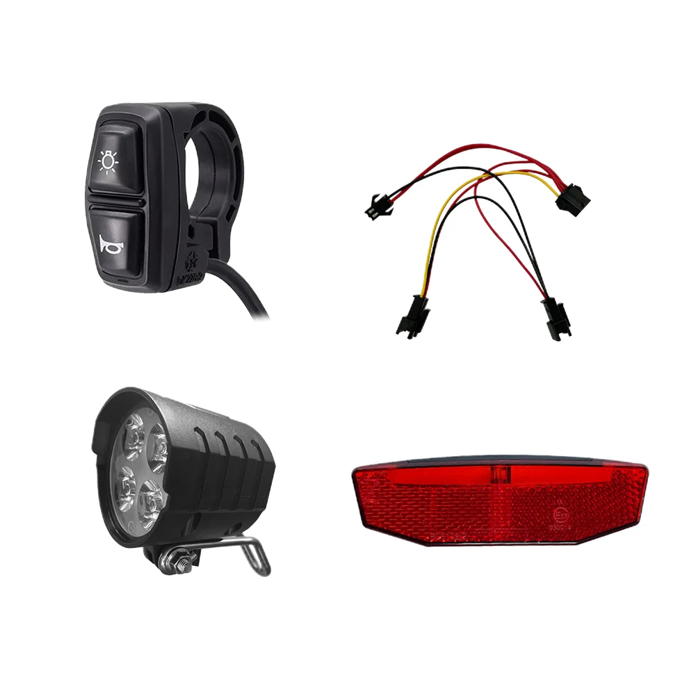 

Waterproof Electric Bike Front Light Rear Light DK226 Switch Cable Bicycle LED Light Set Front Light Taillihgt Switch Cable