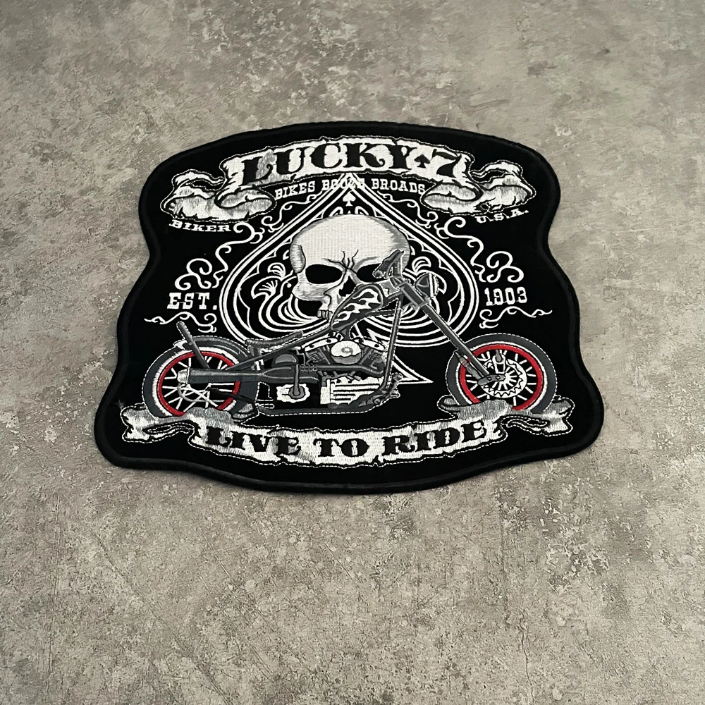 Модная вышитая нашивка в стиле панк большие тканевые наклейки скелет персик