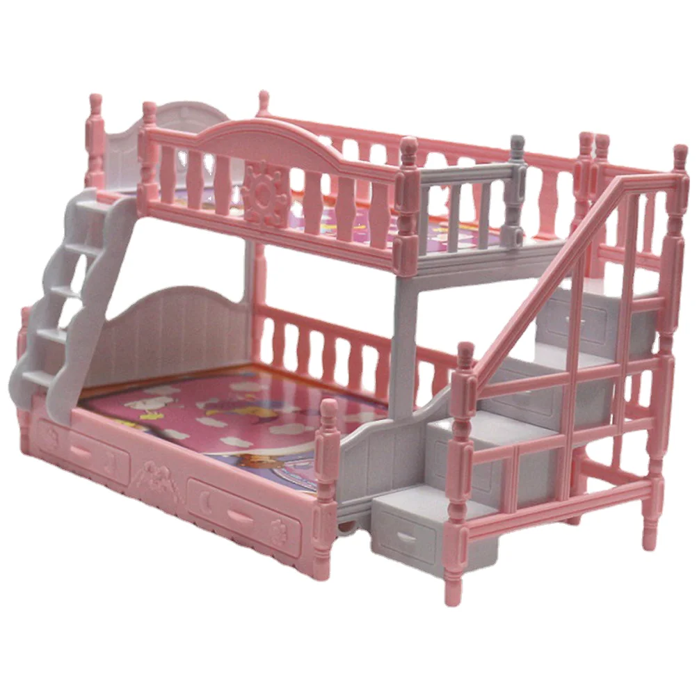 

Двухслойная миниатюрная деревянная мини-кровать «сделай сам», украшение для мебели