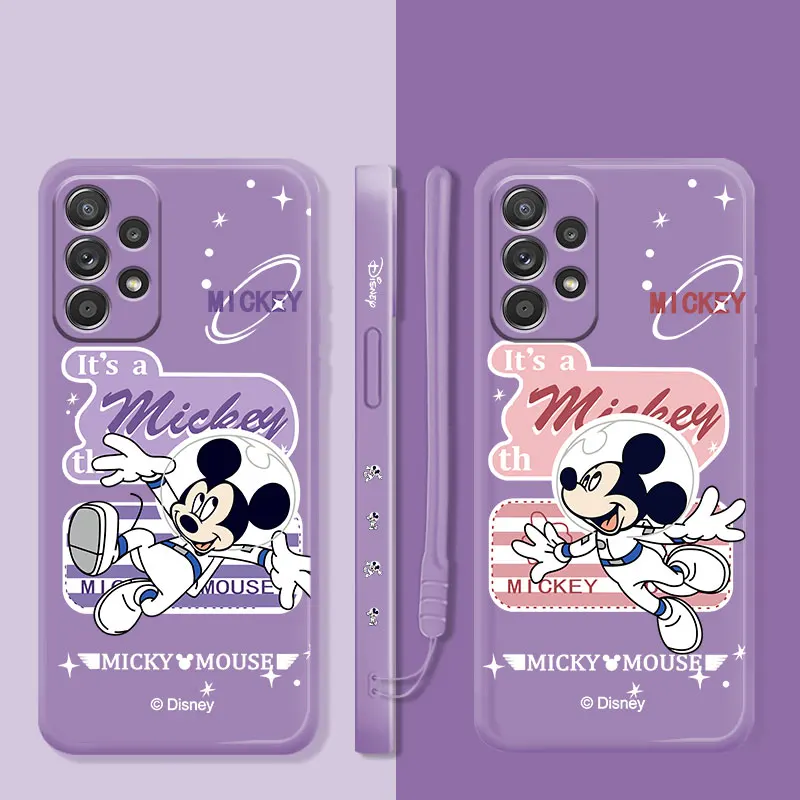 

Liquid Candy Silicone Case For Samsung Galaxy A73 A71 A72 A12 A21s A22 A23 A31 A32 A51 A52 A52s A53 A02s Capa Astronaut Mickey