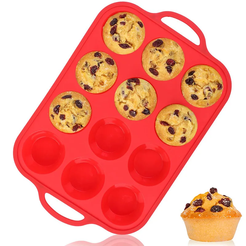 Силиконовая сковорода для кексов обычного размера с металлическим усиленным