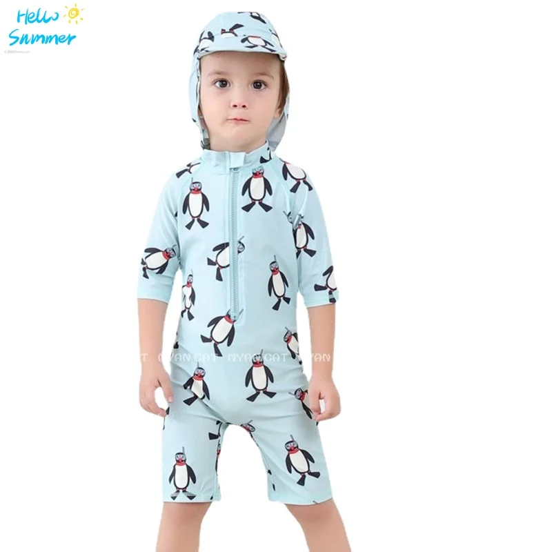 Baby Boys Bath Wear Swimming Bathing Children Boy Wet-suit Kids Party Surfing Sunning Swimsuit | Спорт и развлечения