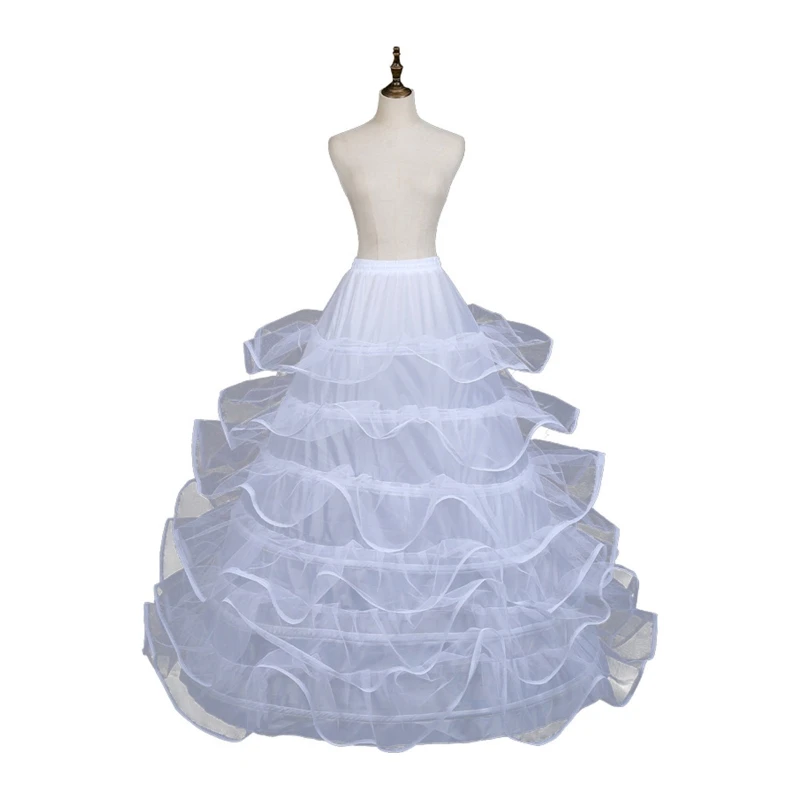 

Women Crinoline Petticoat Hoop Skirt Floor Length White Slips Underskirt DropShip