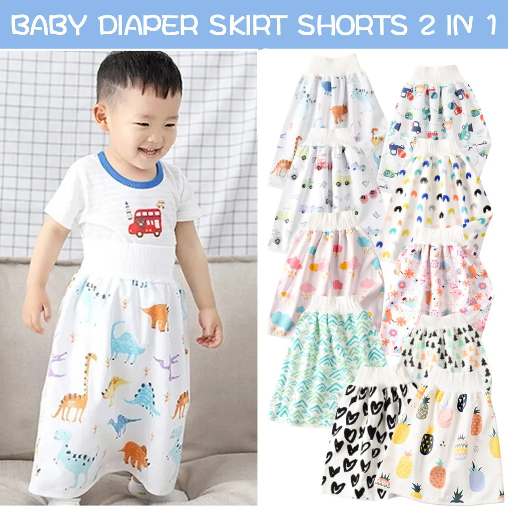 

Comfy Reusable Baby Adult Diaper Skirt Shorts 2 In 1 Boy Girl Pants Absorbent Shorts Prevent Skirt Moment Leakage Mat Cover Gift