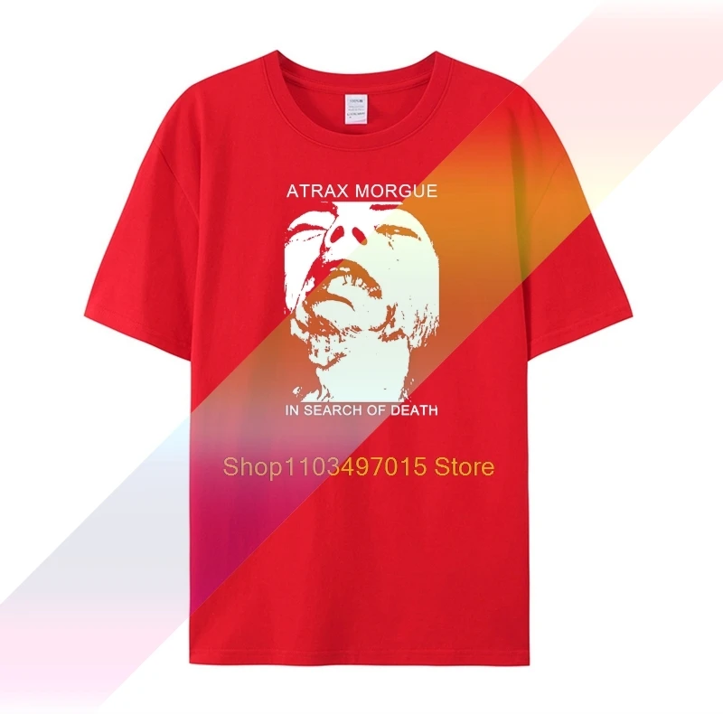 Atrax Morgue In Search Of Death Темно-синяя футболка с коротким рукавом S-2XL