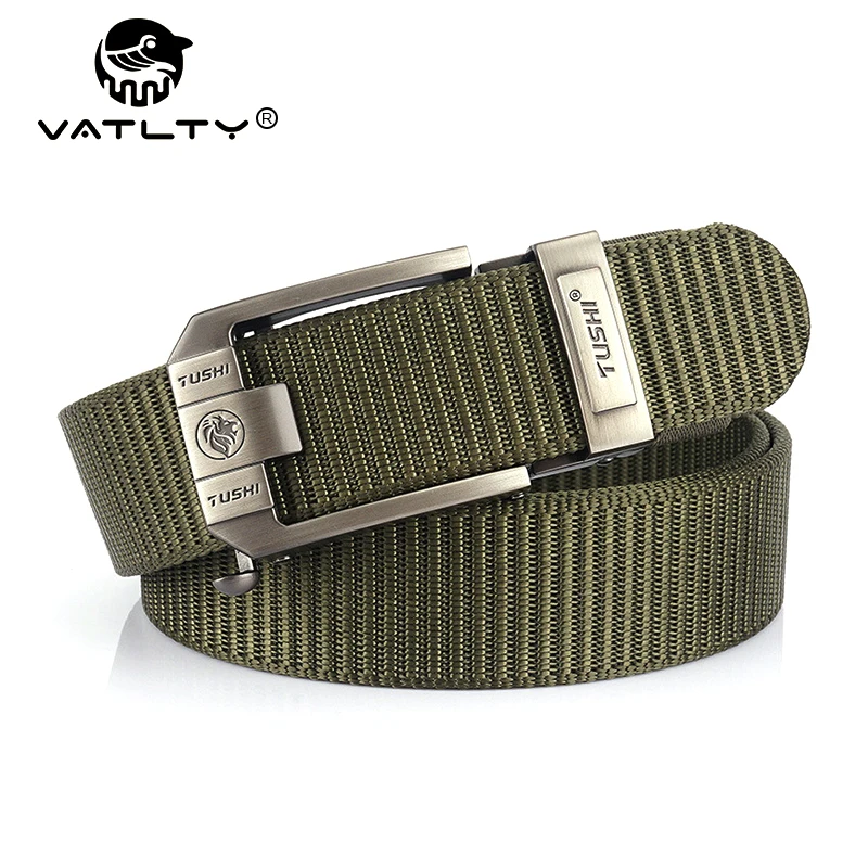 VATLTY Automatic Buckle Belt for Men 34mm Real Nylon Military Tactical Belt Non Slip Hiking Hunting Belt Male Envio Gratis