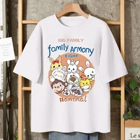 100 cotton t shirt summer fashion short sleeve oversized t shirts harajuku anime kawaii big family print tshirt women tops y2k