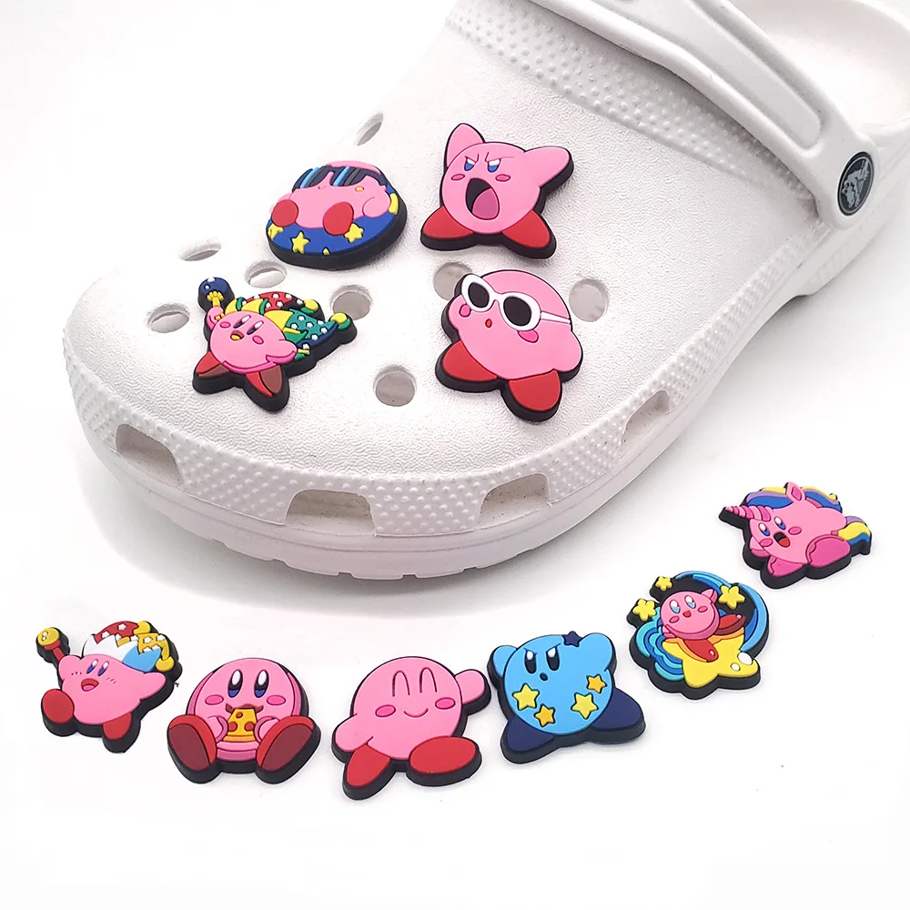 

5/10pcs kawaii Star Kirby anime figure cartoon kirby removable decor shoe buckle action figure DIY shoe buckle kids toys gifts