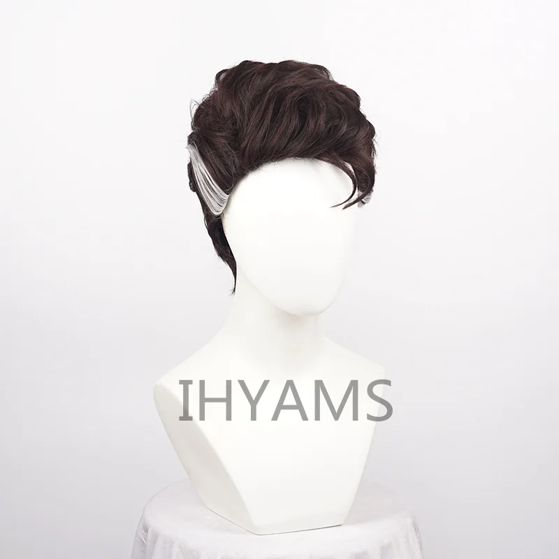 Парик из фильма Доктор Странный темно-коричневый смешанный белый комикс с