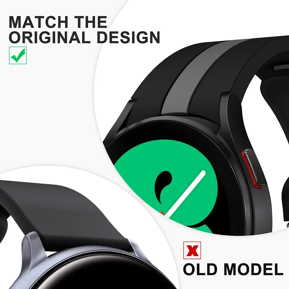 Фото Силиконовый ремешок без зазоров для Samsung Galaxy Watch 7/6/5/4 44 мм, 40 мм, Pro 45 мм, оригинальный браслет для Watch 6 Classic 47 мм, 43 мм, Correa №4