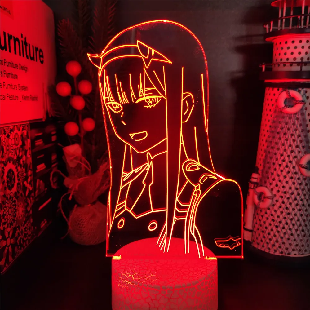 

Hot Sale Manga 3D Night Light Darling in the FranXX Zero Two Smiling Home Remote Control Light Decor Indoor or Outdoor Lamp MX