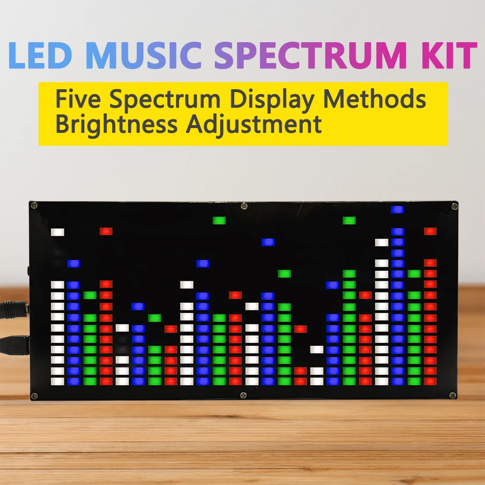 

24 * 12 Dot Matrix LED Music Spectrum Kit Single Chip Rhythm Flashing Light Practice and Assemble Fun Electronic Product