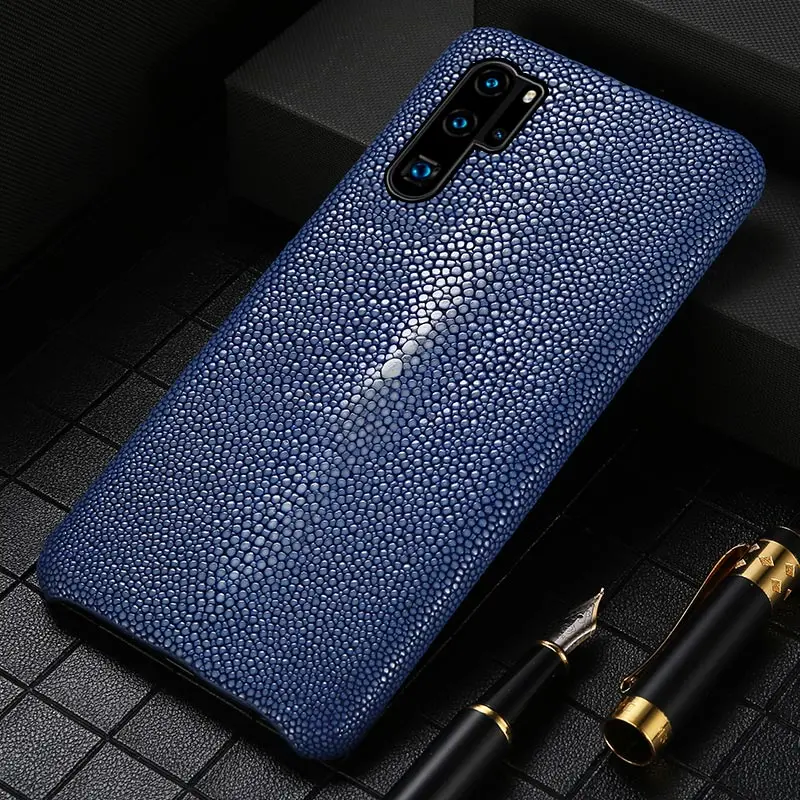 

Genuine Leather Stingray phone case for Huawei P20 P30 p40 P50 mate 20 30 40 pro women leather cover For Honor 60 30 Pro 8X 9X