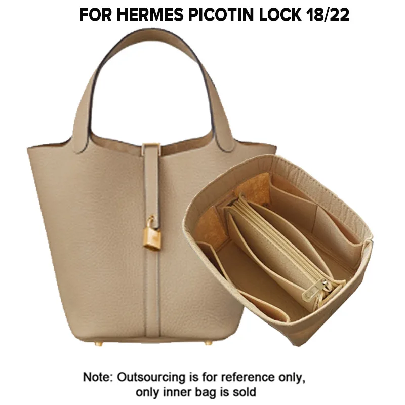 

For H Picotin18 22 Felt Cloth Insert Bag Organizer Makeup Handbag Organizer Travel Inner Purse Portable Cosmetic Bags