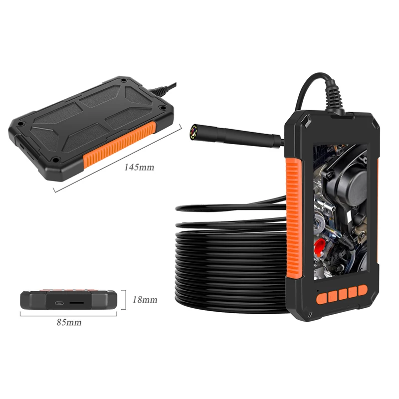 

1080P Endoscope Camera 4.3'' Screen 8mm Snake Camera with LED Light For Car Air Conditioner Engine Checking Sewer