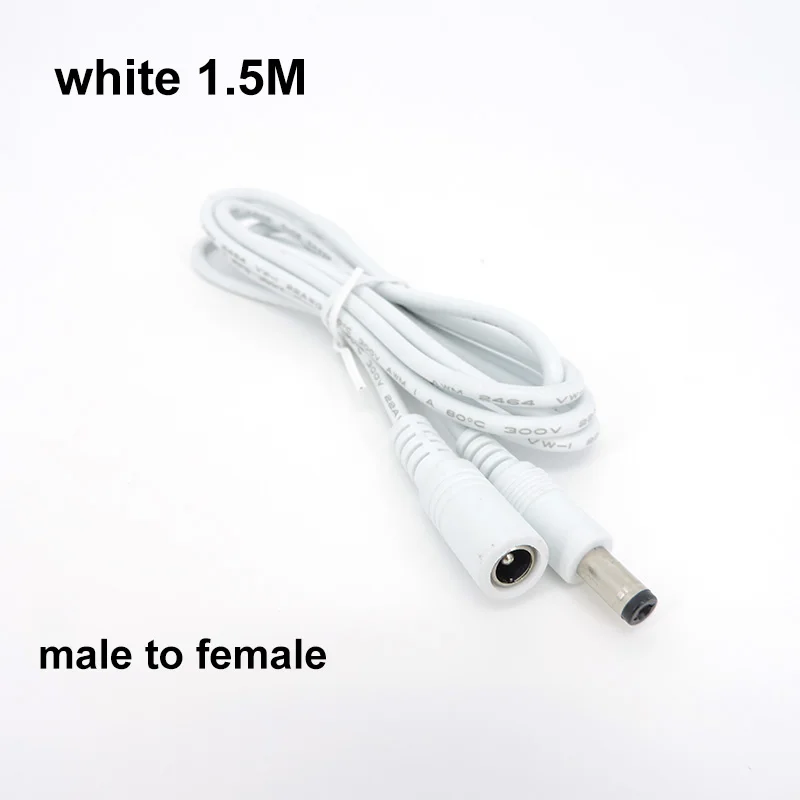 

Белый, черный удлинитель питания 12 В постоянного тока, кабель питания 5,5*2,1 мм, штекер, гнездо, удлинитель