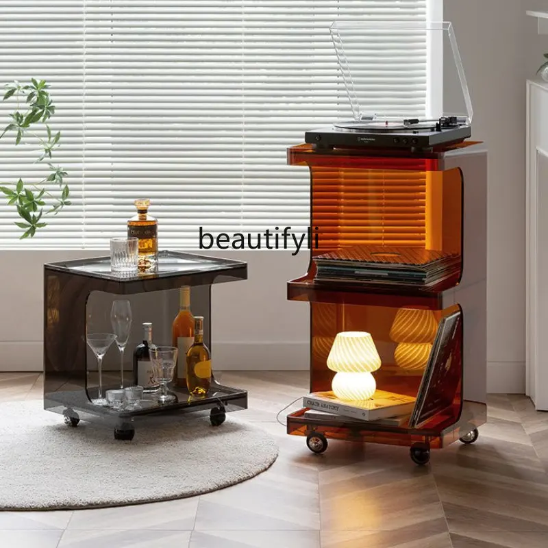

LBX Removable Acrylic Side Table Side Cabinet Small Coffee Table Nordic Tea Cabinet Kitchen Living Room