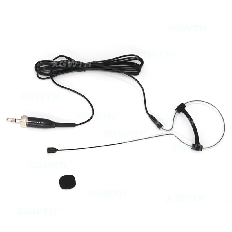 

Single Earhook Headset Microphone Black Headworn Condenser Mic for Sennheiser Wireless BodyPack System 3.5mm Jack TRS Lockable