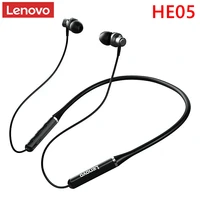 lenovo he05 wireless earbuds bluetooth earphones magnetic neckband earphones ipx5 waterproof sport headset with noise cancelling