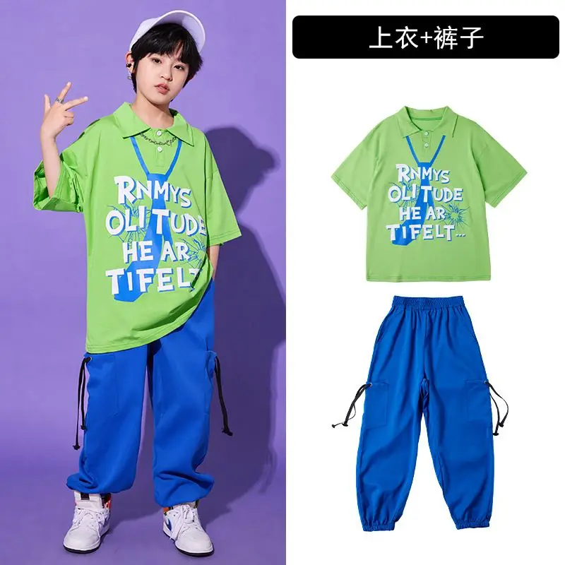 Костюм для танцев в стиле хип-хоп пурпурная рубашка пальто зеленые брюки-карго