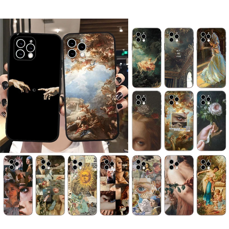 

Phone Case For iphone 14 Pro Max 13 12 11 Pro Max XS XR X 12mini 7 8 Plus SE Renaissance art Painting Case Funda