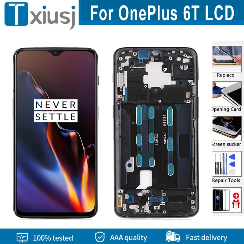 

6.41" Original AMOLED For OnePlus 6T LCD Display Touch Screen Digitizer Assembly Display For OnePlus 6T LCD Replacement