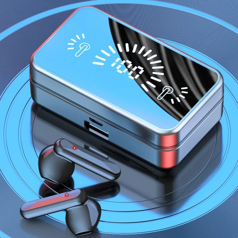 

Спортивные водонепроницаемые стереонаушники 9D, TWS наушники Bluetooth 5,2, наушники с зарядным боксом 2200 мАч, беспроводные наушники, гарнитура с ми...