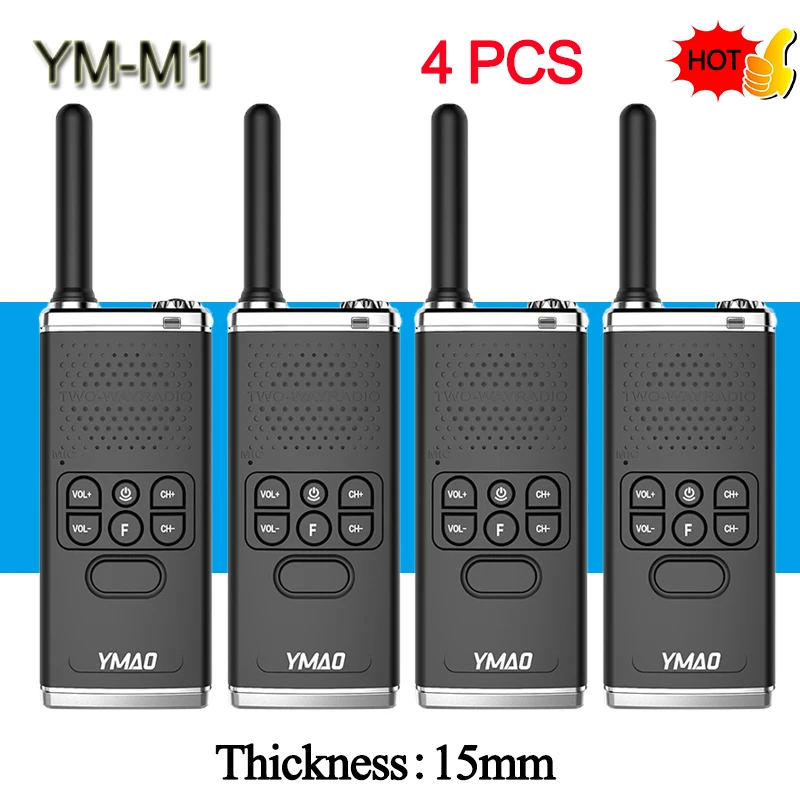 (4PCS) YMAO M1 Handheld Walkie Talkie Portable Radio High Power UHF Handheld Ham Flashlight Radio Communicator HF Transceiver