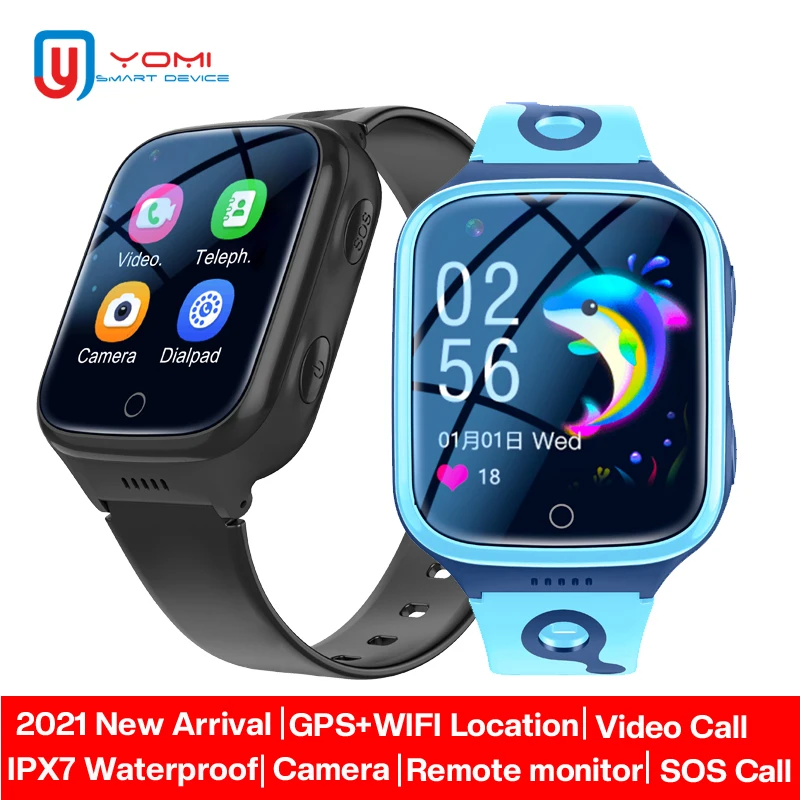 

4G Kids Smart Watch Waterproof GPS Watch Video Call Remote Camera 1000 mAh Battery Connected Android Phone Watch for Students