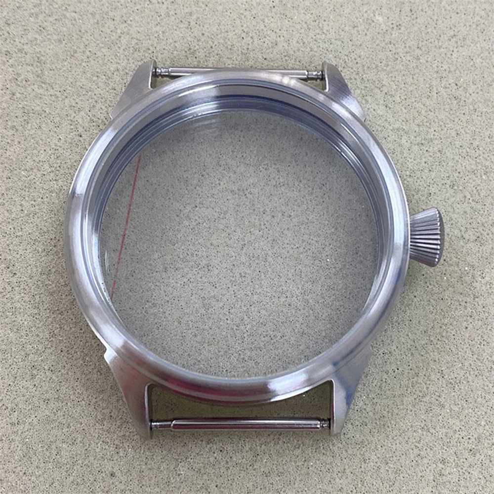 

For ETA 6497/ETA 6498/ ST3600/ST3620 Manual Movement 42mm Watch Case Transparent Bottom Watch Accessory with Mineral Glass