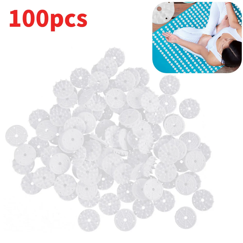 

100 шт. Коврик для йоги с шипами, пластиковый коврик с лотосом для пилатеса, шипы для фитнеса, тренировок, подушка, игла