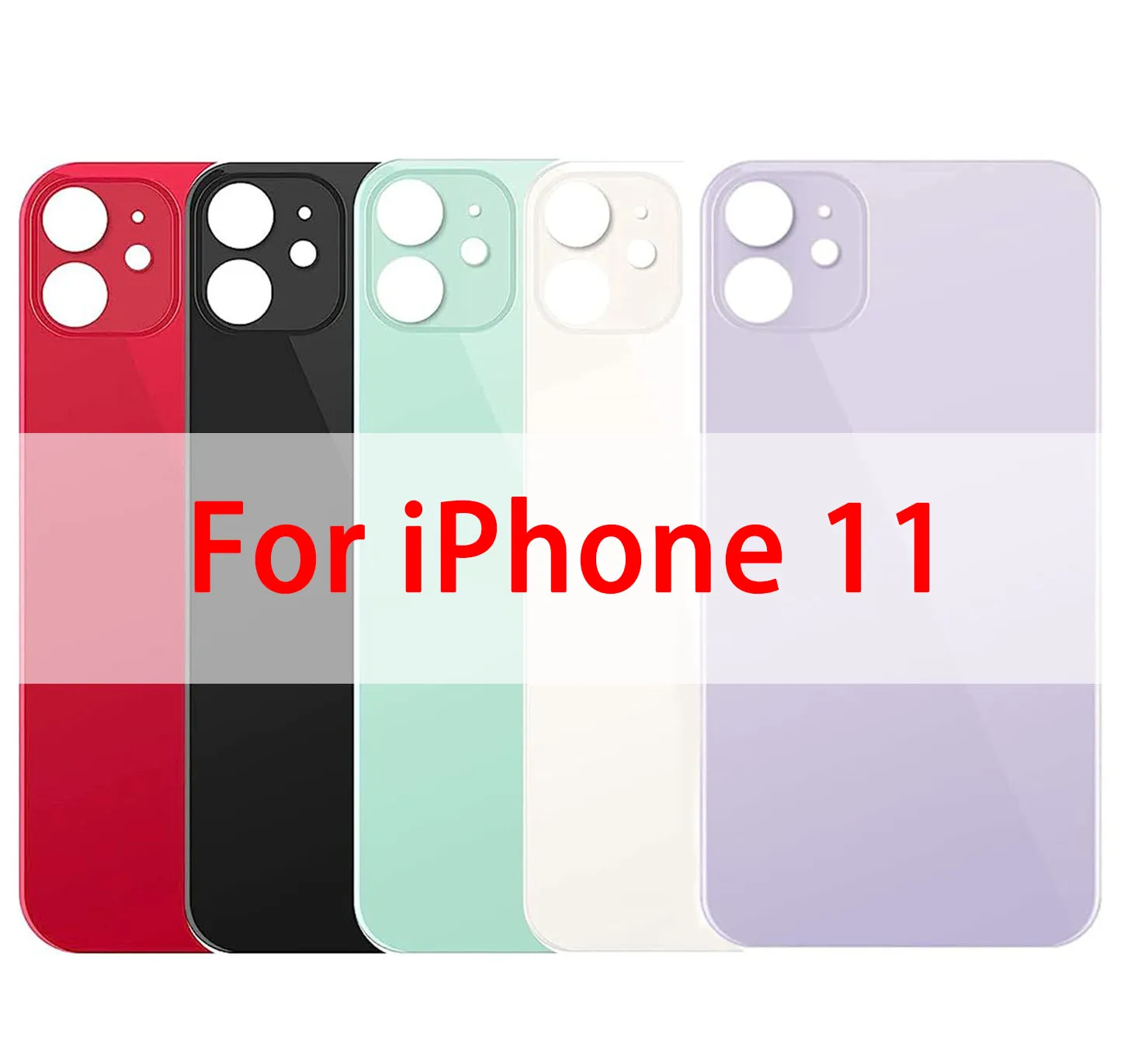 

For iPhone 11 Back Glass Replacement Back Battery Cover Big Hole Rear Cover Rear Housing Case Door With Sticker For iPhone 11