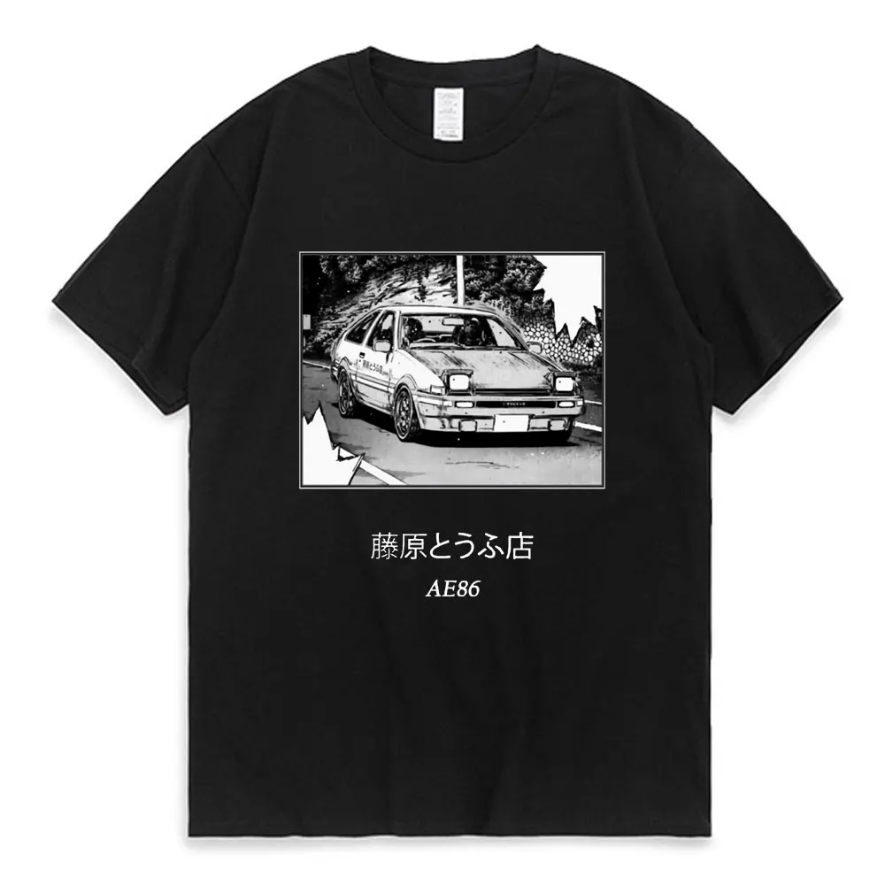 

Initial D Japanese Manga Hachiroku Shift Drift Men T-shirt Takumi Fujiwara Tofu Shop Delivery AE86 T Shirt Mens Clothing Tees