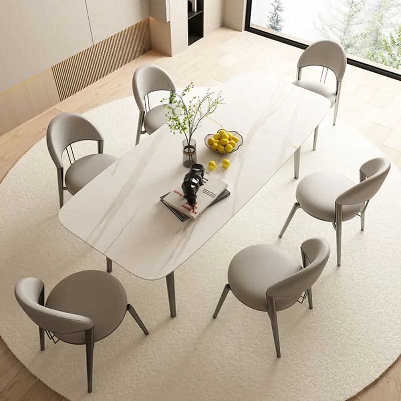 Дизайнерский металлический обеденный стул кухонные роскошные кожаные обеденные