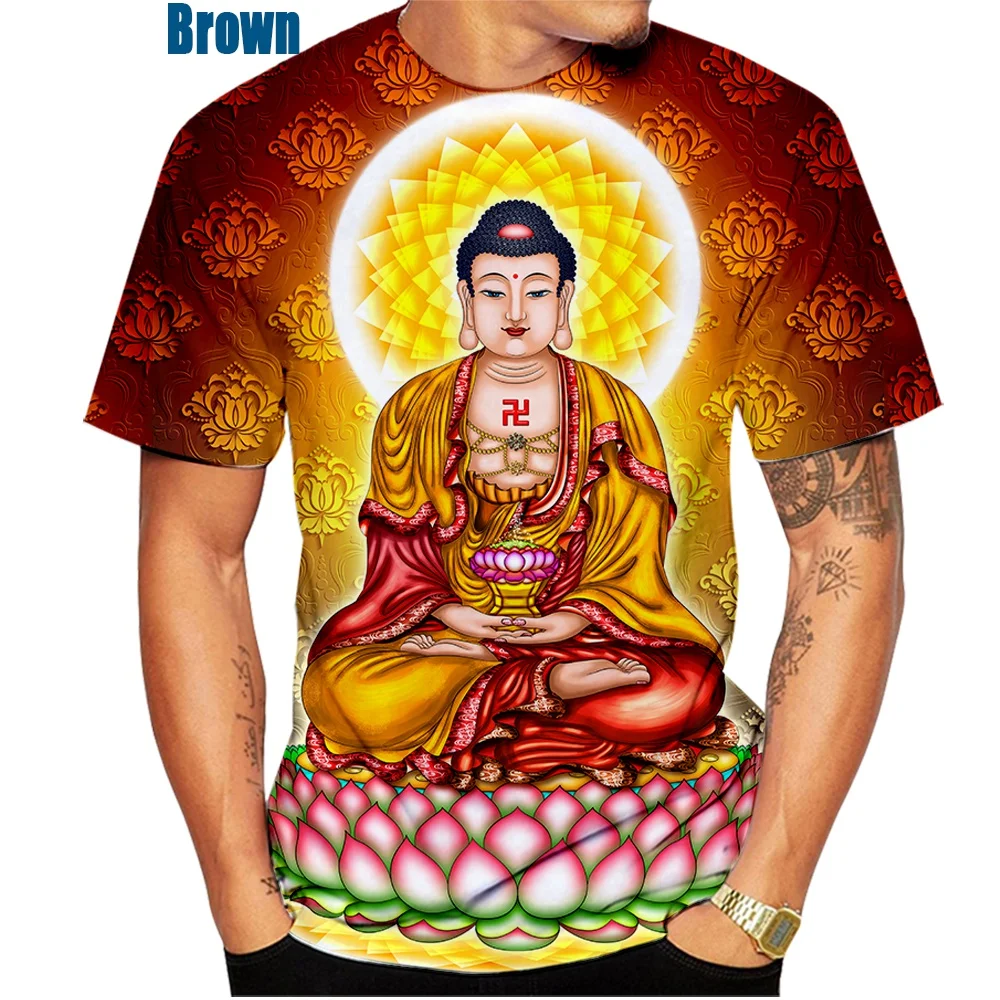 

Men's And Women's Fashion Personality 3D Printed T Shirt Buddhist Casual Short Sleeve Summer Hotsale T Shirt