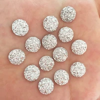 100pcs resin bling convex mineral surface 10mm round flatback rhinestone buttons ornaments diy wedding appliques craft w649